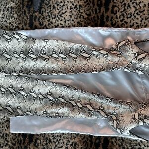 Like new thigh high boots in Size 10. Multicolor Black and cream